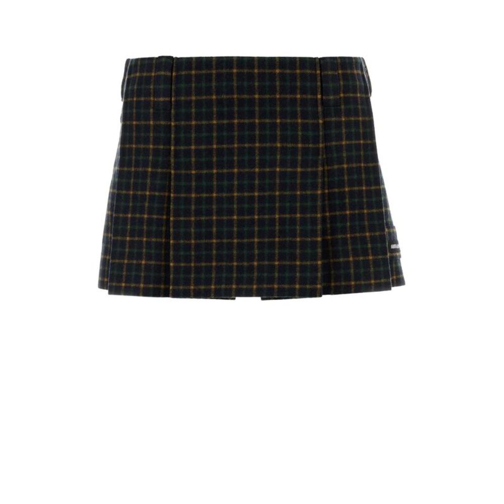 Miu Miu Women Embroidered Flannel Mini Skirt